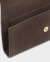 Katie Loxton Alma Clutch – Bitter Chocolate Suedette