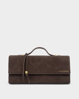Katie Loxton Alma Clutch – Bitter Chocolate Suedette