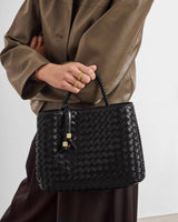 Katie Loxton Nova Hand Woven Top Handle Bag – Black
