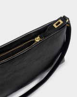Katie Loxton Orin Twist Lock Small Shoulder Bag – Black / Black Distressed