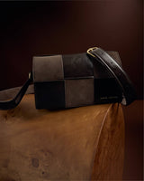 Katie Loxton Taya Crossbody Bag – Bitter Chocolate Patent Crackle / Bitter Chocolate Suedette