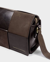 Katie Loxton Taya Crossbody Bag – Bitter Chocolate Patent Crackle / Bitter Chocolate Suedette