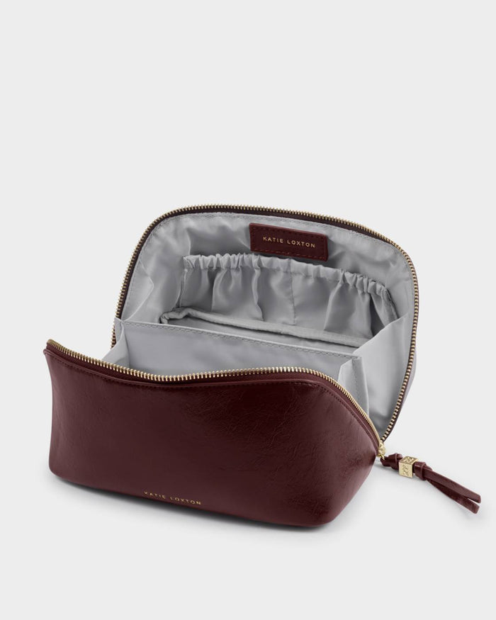 Katie Loxton Soho Medium Makeup & Wash Bag – Cherry Patent Crackle