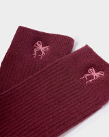 Katie Loxton Gift Boxed Ribbed Bow Socks – Cherry
