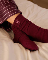 Katie Loxton Gift Boxed Ribbed Bow Socks – Cherry