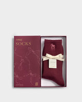 Katie Loxton Gift Boxed Ribbed Bow Socks – Cherry