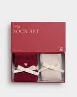 Katie Loxton Gift Boxed Duo Socks – Cherry & Pink