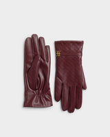 Katie Loxton Woven Faux Leather Gloves – Cherry