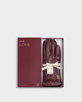 Katie Loxton Woven Faux Leather Gloves – Cherry