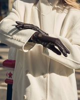 Katie Loxton Faux Leather Gloves – Chocolate
