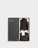 Katie Loxton Faux Leather Gloves – Chocolate