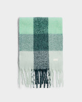 Katie Loxton Recycled Checked Scarf – Green & Grey