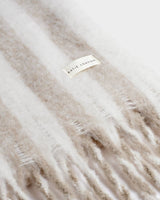 Katie Loxton Recycled Striped Scarf – Off White & Sand