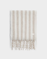 Katie Loxton Recycled Striped Scarf – Off White & Sand