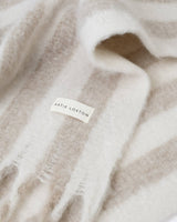 Katie Loxton Recycled Striped Scarf – Off White & Sand