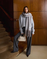 Katie Loxton Recycled Striped Scarf – Blue & Brown