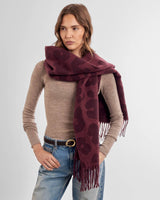 Katie Loxton Leopard Blanket Scarf – Mauve & Cherry