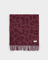 Katie Loxton Leopard Blanket Scarf – Mauve & Cherry