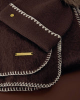 Katie Loxton Whipstitch Pom Pom Hat – Chocolate