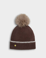Katie Loxton Whipstitch Pom Pom Hat – Chocolate