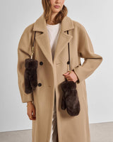 Katie Loxton Faux Fur Mittens with Cord