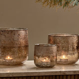 Konara Glass Tealight Holder – Copper Smoke