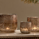 Konara Glass Tealight Holder – Copper Smoke