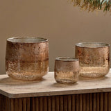 Konara Glass Tealight Holder – Copper Smoke