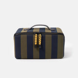 Khaki/Navy Stripe Flat Lay Wash Bag