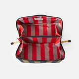 Khaki/Navy Stripe Flat Lay Wash Bag