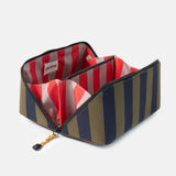 Khaki/Navy Stripe Flat Lay Wash Bag