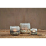 Ngolo Glass Tealight Holder - Aged Smoke