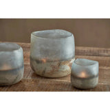 Ngolo Glass Tealight Holder - Aged Smoke