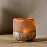 Ngolo Glass Tealight Holder - Amber