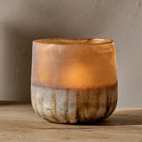 Ngolo Glass Tealight Holder - Amber