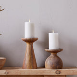 Omari Mango Wood Candlestick - Large