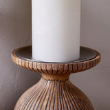 Omari Mango Wood Candlestick - Large