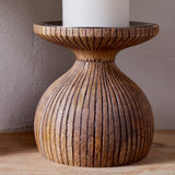 Omari Mango Wood Candlestick - Large