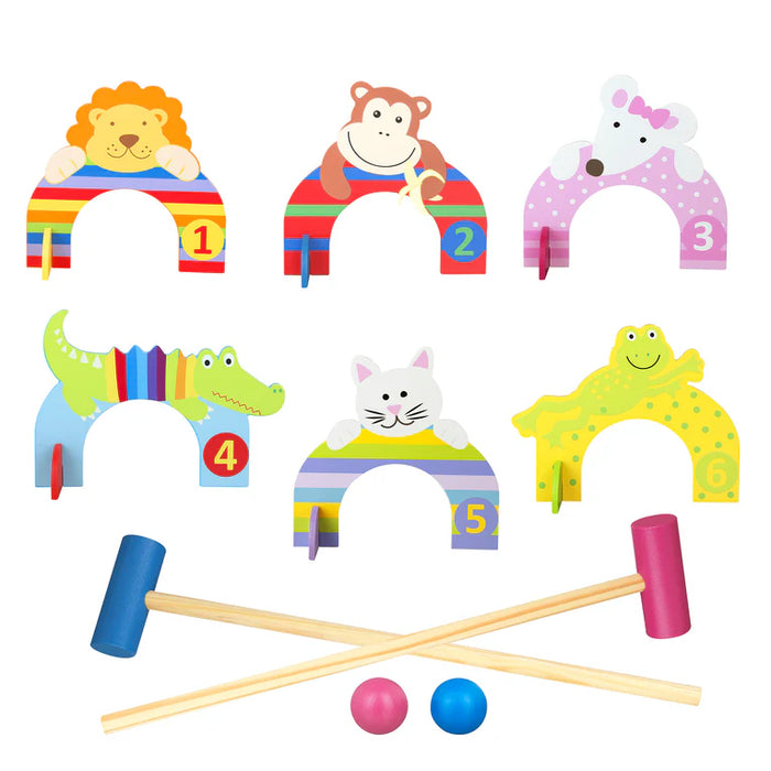 Wooden Animals Croquet Set