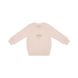 Bob & Blossom Powder Pink Gold Glitter 'LOVE' Sweatshirt