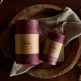 Rustic Soy Blend Pillar Candle – Dark Cherry