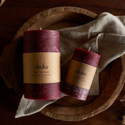 Rustic Soy Blend Pillar Candle – Dark Cherry
