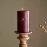 Rustic Soy Blend Pillar Candle – Dark Cherry