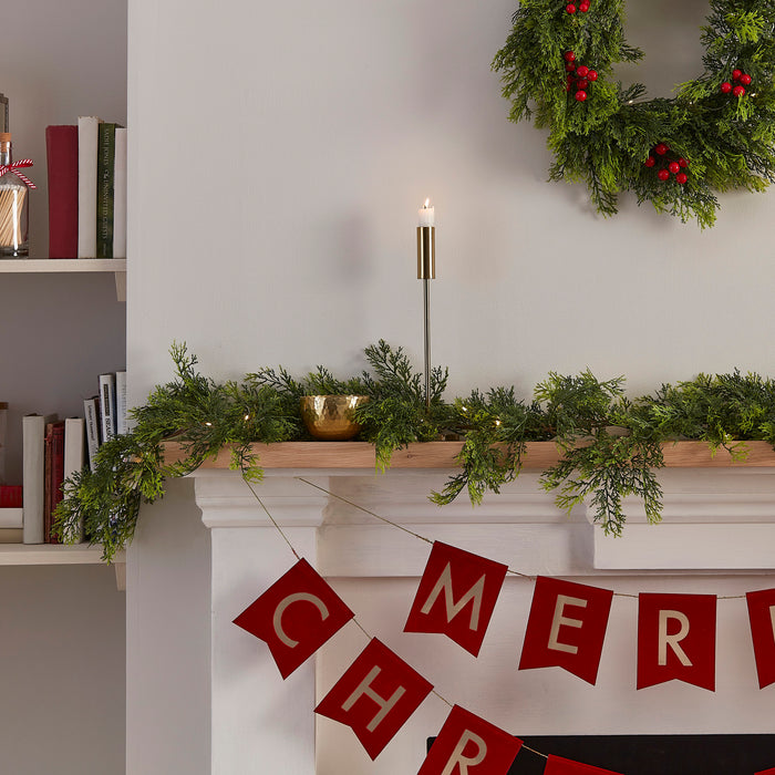 Pine Christmas Garland with Lights - 1.8m