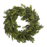 Cedar Pine Foliage Christmas Wreath with Lights