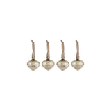 Suhana Glass Baubles - Brushed Silver - (Set of 4)