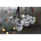 Snow Drop Baubles - Silver Crackle (Set of 4)