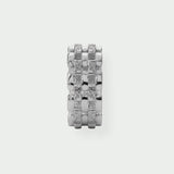 Linear Woven Chain Ring - Silver