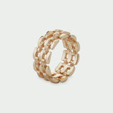 Tutti Linear Woven Chain Ring - Gold