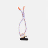 Caroline Gardner Cord Short Phone Strap, Lilac/Orange